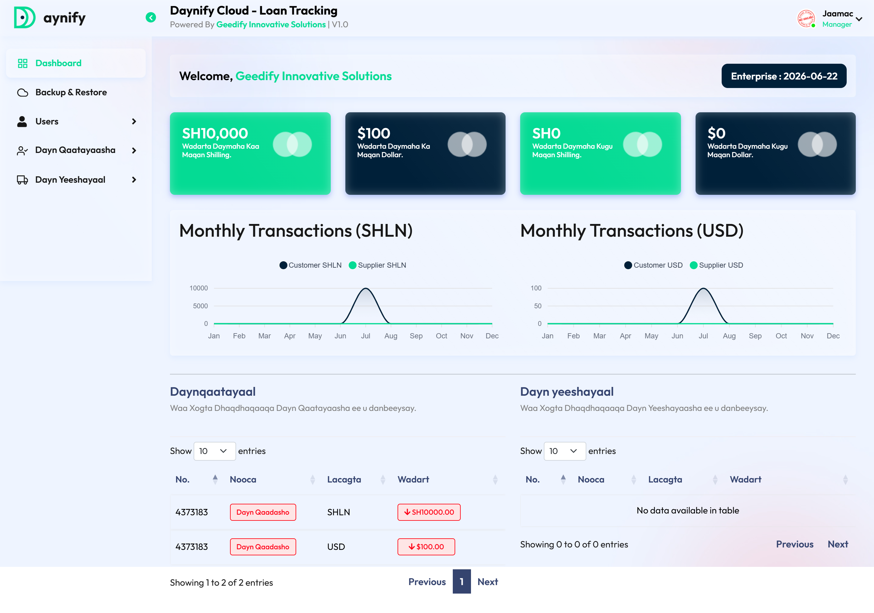 Daynify Dashboard Preview
