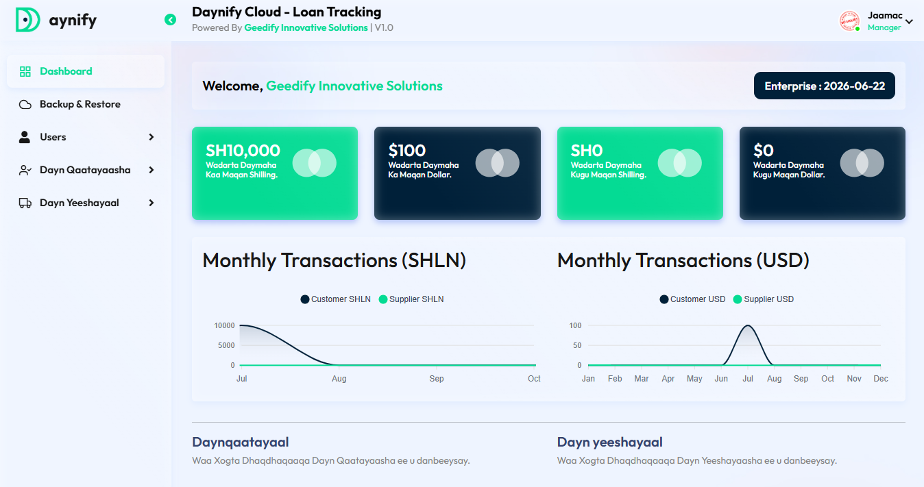 Daynify Dashboard Preview